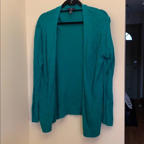 GAP green blue open front cardigan - Picture 2 of 3